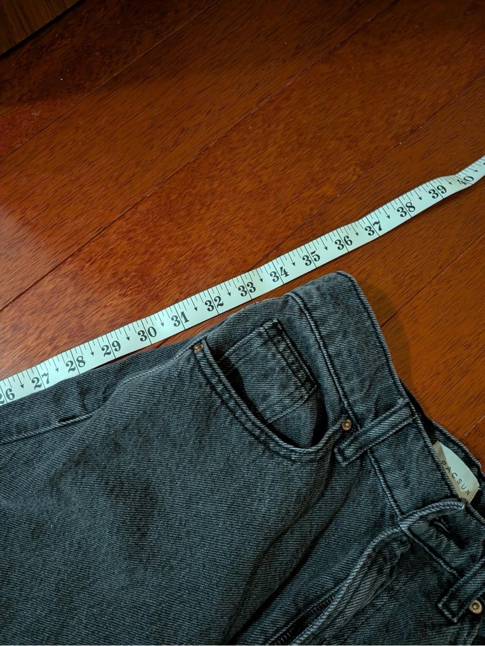 PacSun Nora Wide Leg Black Frayed Hem Jeans Size 25 - Picture 7 of 8